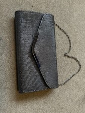 Pewter Satin Evening Clutch