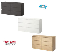 IKEA Malm Chest of 6 Drawers Durable Heavy Duty Storage Solution 160x78 cm