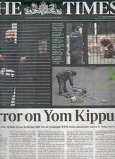 The Times Newspaper– October 3, 2025 – Yom Kippur Terror Attack Coverage