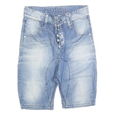 HUMOR Mens Light Blue Denim Casual Shorts M W32 Button Fly Pockets