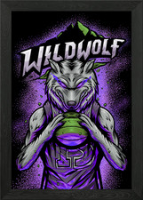 wild wolf illustration Framed
