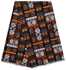 African Wax Print PolyCotton Fabric Ankara Dressmaking Sewing & Crafting 6 Yards
