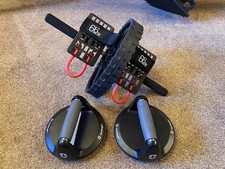 Set of Ab Wheel (With Foot Straps) and Cushioned Push-up Handles that rotate 