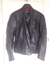 Motorcycle Jacket -Black Leather- 38in -Sportex Dolomite UK made Classic Biker