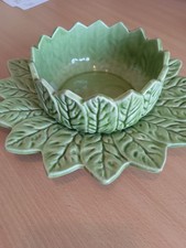 Vintage majolica green glazed