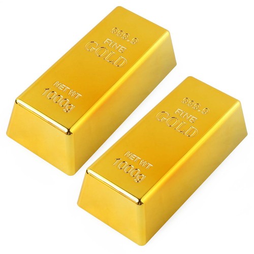 2pcs fake golden bar brick - 2pcs,