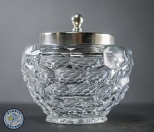 Antique Multifaceted Glass & Silver-Plated Jam / Honey Pot – Edwardian Breakfast