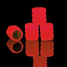 4Pcs Red Tire Valve Caps Car