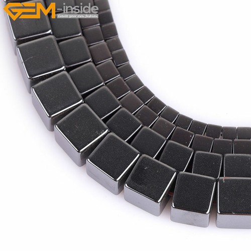 Black jet hematite square - black,