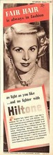 1951 Advert for 'HILTONE' Hair Colour #2 Vintage Hairdressing Ephemera Print Ad