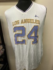 NBA Los Angeles Lakers no.24 jersey in white blue and gold size large 42”