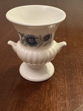 Wedgwood Clementine Small Bone China Urn Vase Blue & White Floral Pattern