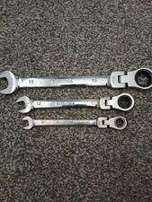 Ratchet Flexi Head Spanners 10, 13 And 19mm