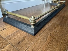 Victorian  Antique Fire Fender brass and cast iron Fire Surround Vintage