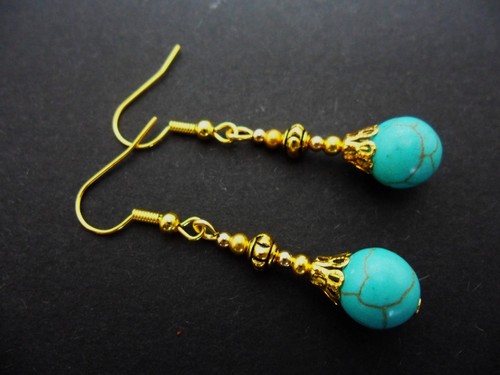 Pair gold plated dangly - pair,