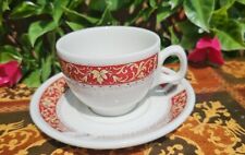 Vintage Retro Steelite Hotelware Marina Red Burgundy Coffee Cup Saucer Duo