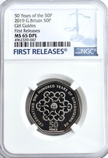 2019 50p Girl Guides NGC MS65
