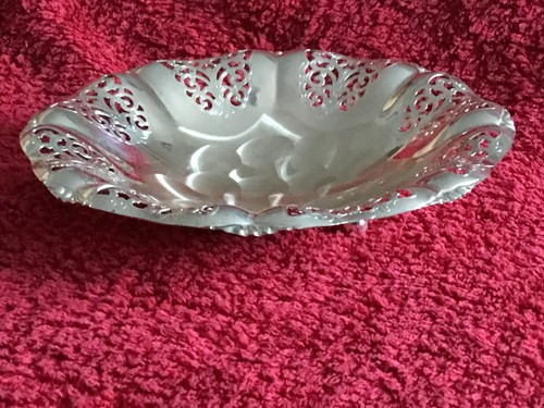 Silver plate pierced dish - pierced,