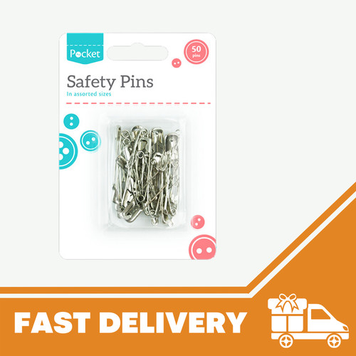 Safety pins silver sizes - safety,