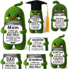 Mini Crochet Positive Pickle Doll for Mom 2025 Graduation Gift Plush Doll Toys