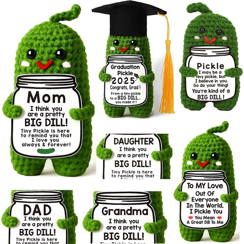 Mini crochet positive pickle - positive,