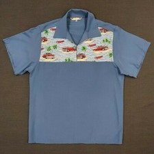 MEDIUM ONLY! Rockabilly Rock n Roll Vintage Retro 50's Style Bowling Shirt 