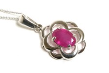9ct White Gold Ruby Pendant