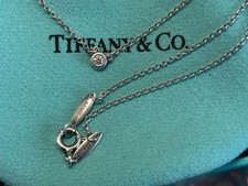 Tiffany & Co Elsa Peretti Silver diamond by the yard 0.03ct necklace RRP £455
