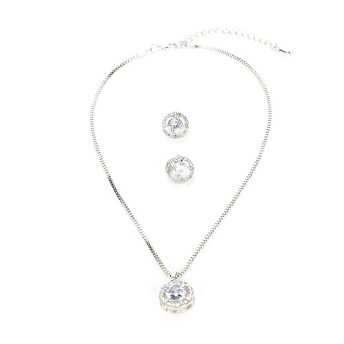 Shining necklace earrings set - necklace,
