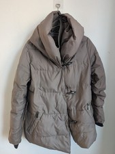 DKNY Taupe Hooded Puffer Coat