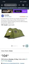 Eurohike Sendero 4 4-Person Tunnel Tent - Green (503097)