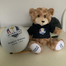 BNWT 2023 MARCO SIMONE RYDER CUP LARGE HOODIE SOFT BROWN TEDDY BEAR TOY & BALL