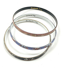 lot 3x Michaela Frey enamel bangles bargin to grab  / signed