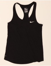 NIKE Womens Dri Fit Vest Top UK 4 XS Black GP11