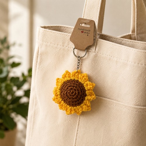 Knitted resin charm keychain - charm,