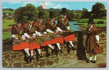 Vintage PC Women in Welsh National Costume Traditional Dress Wales Landscape