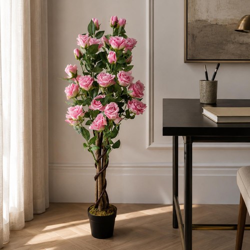 Artificial pink rose tree - artificial,