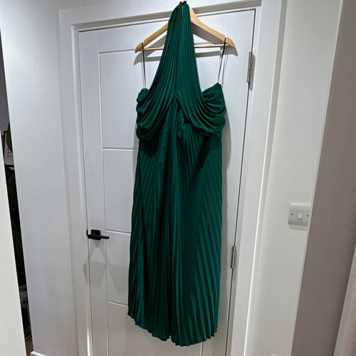 Reiss green pleated halter - green,