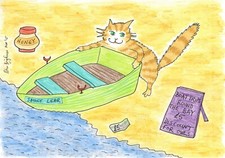 C6 Card: "Pussycat Waiting For Owl No.3" #PeterBrighouseillustrator after Lear