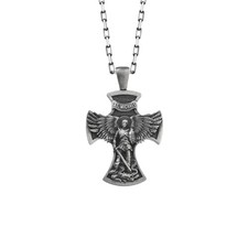 Archangel Michael Byzantine in Oxidized Sterling Silver  for Mama Gift
