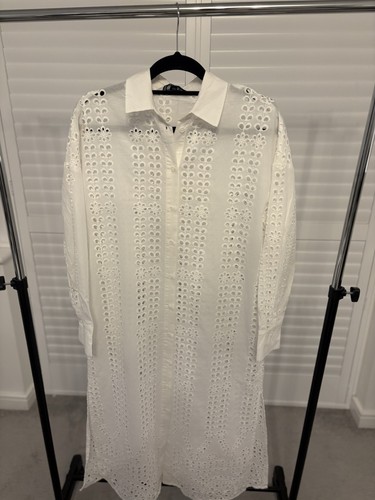 Zara white eyelet cotton shirt - zara,