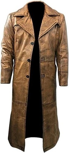 Men brown long - long, coat
