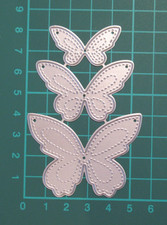 Set of 3 Butterflies Metal Cutting Dies / Butterfly Stitch Die Cutter Cardmaking