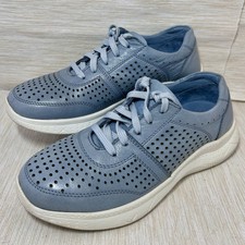 PAVERS Ladies Trainers Lace-ups Soft Faux Leather  Light Blue UK4.5 EU37