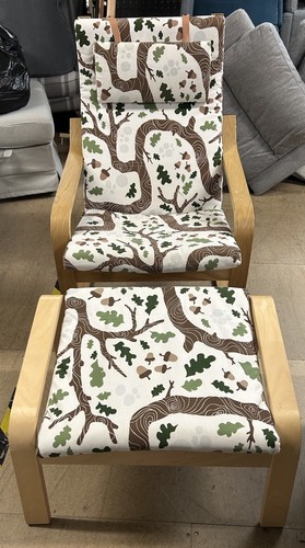 Ikea poang chair and - chair, footstool