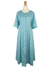 Vintage David Nieper Nightdress Blue 14 Long Nightgown Pajamas 1970's Made in UK