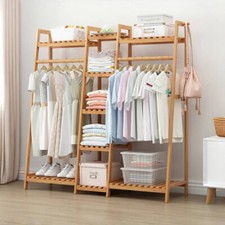 Wooden Clothes Rail Coat & Hat