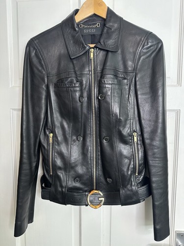Gucci black leather jacket - gucci,