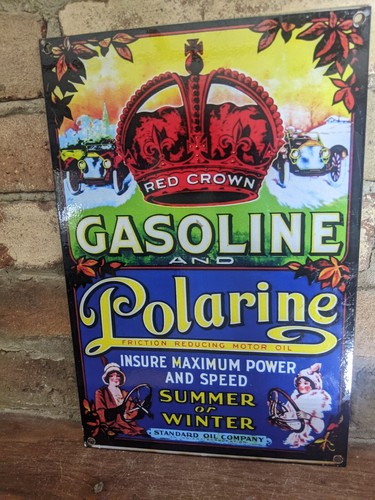 Vintage red crown gasoline - red,
