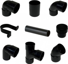 40mm SOLVENT WELD PLASTIC PVC WASTE PIPE FITTINGS BLACK | 1M PIPE LENGTH